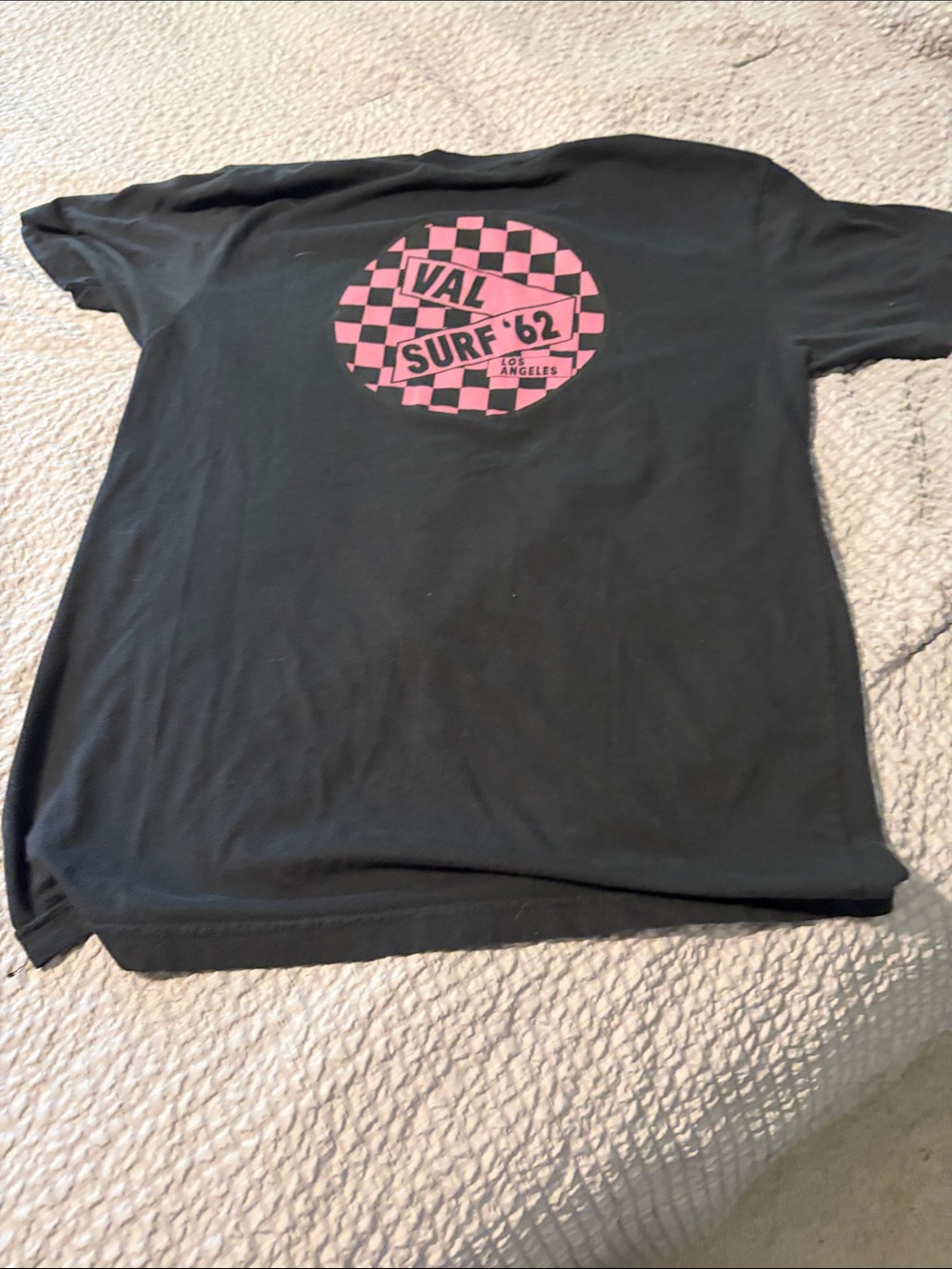 Black Short-Sleeve Graphic Tee with Pink Chest Emblem - Picture 3 of 3